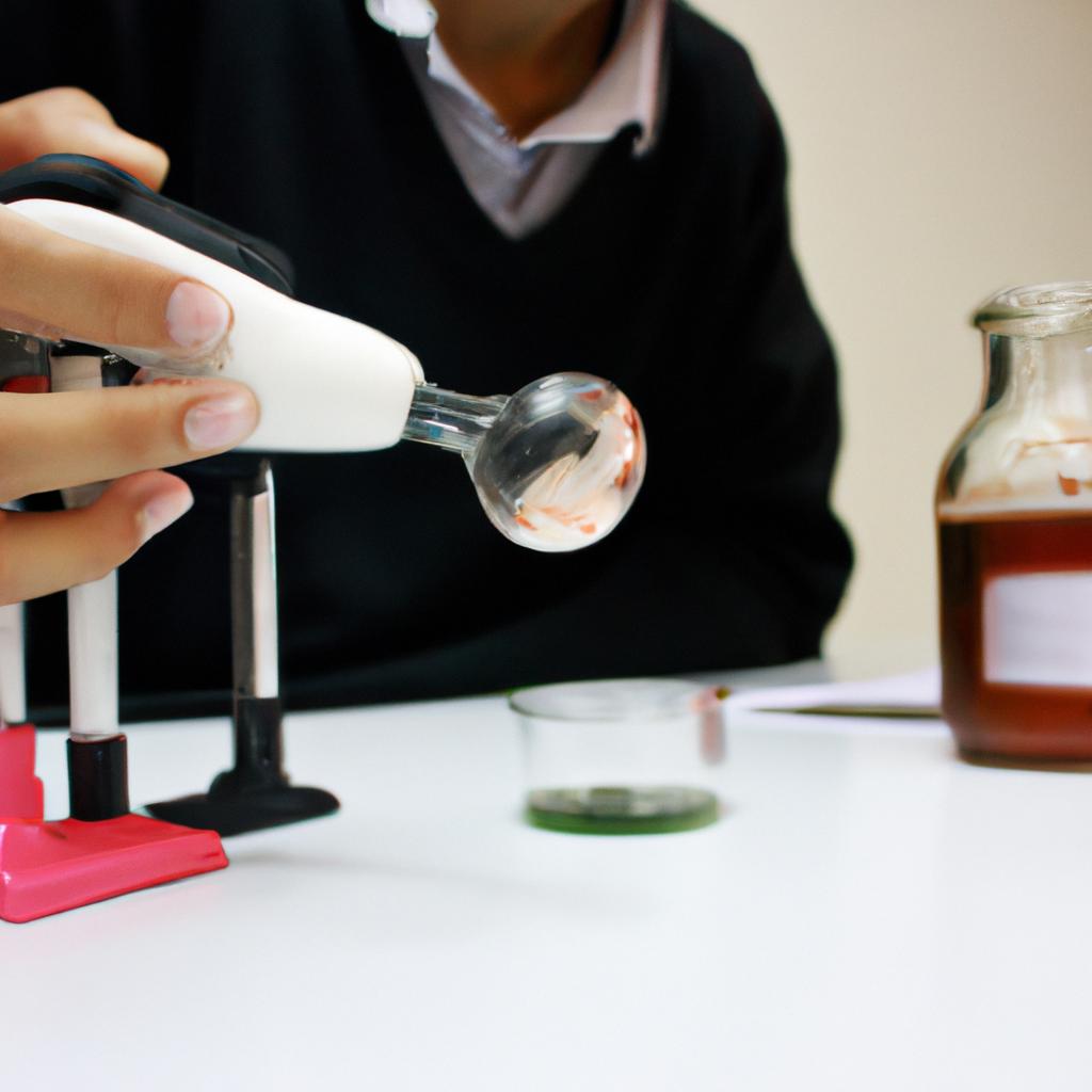 Person conducting scientific experiments