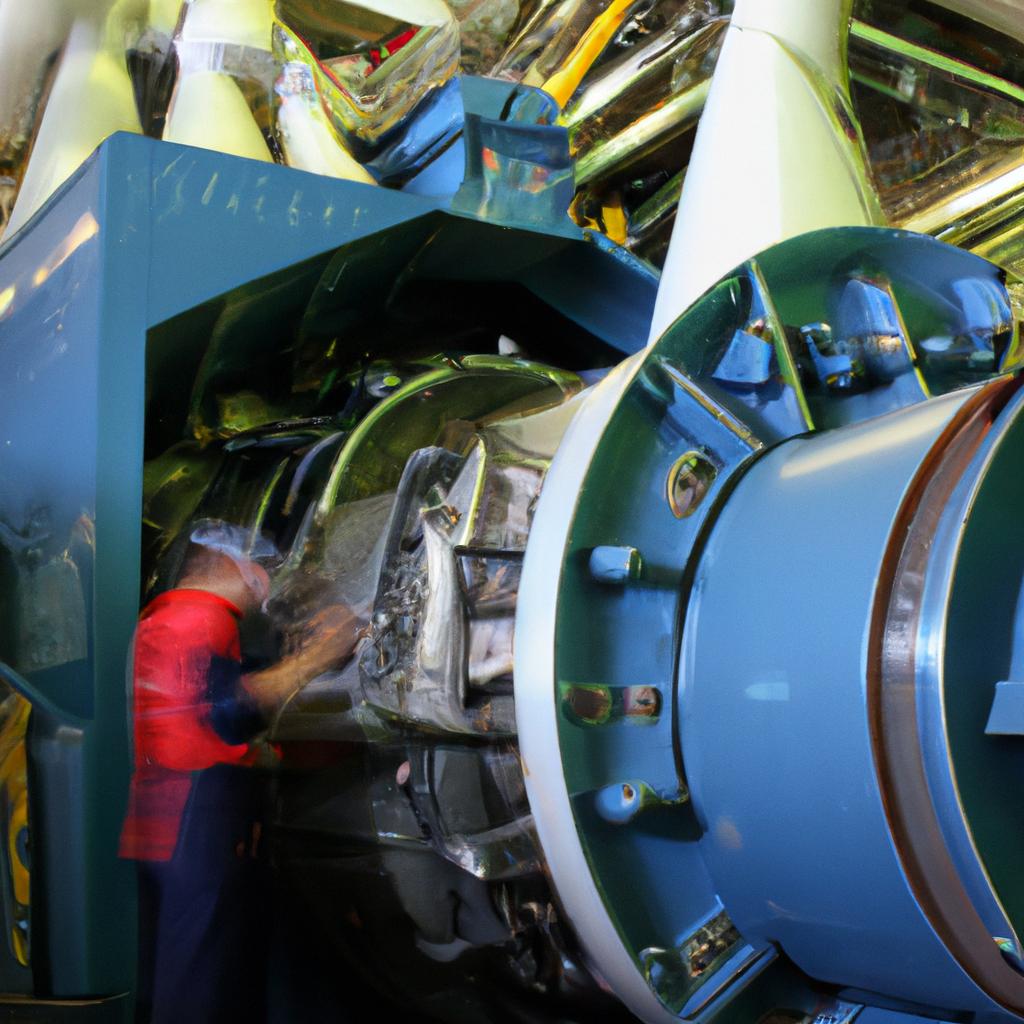 Person operating turbine in power plant